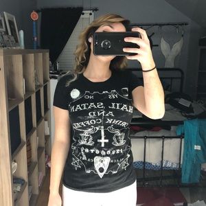 Hail satan and drink coffee shirt